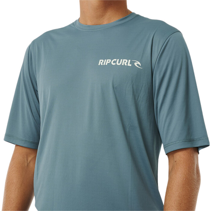 2024 Rip Curl Icons Surflite UPF Short Sleeve Surf Tee 14YMRV - Blue Stone